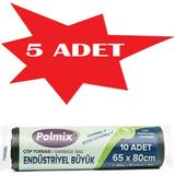 Polmix ÇÖP TORBASI POLMİX ENDÜSTİRİYEL 150 GRAM 65X80 SİYAH 5 PAKET