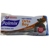 Polmix ÇÖP TORBASI POLMİX ORTA BOY 80 GRAM 55X60 SİYAH 1 PAKET