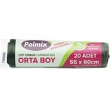 Polmix Endüstriyel Orta Boy Siyah 55 x 60 cm 150 gr Çöp Torbası