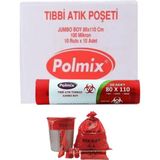 Polmix Tıbbi Atık 80X110 cm Jumbo Çöp Poşeti 10 Rulo - 80 x 110 cm