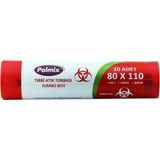 Polmix Tıbbi Atık Hastane Çöp Poşeti 80X110 cm Jumbo 100 Ad 8 kg