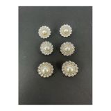 Polnet Button İncili Taşlı 6 Lı Set Metalize 40 Boy Düğme