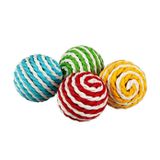 Polo 4.5 cm İp Kaplama Çizgili Top Kedi Oyuncağı