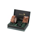 Polo Air Erkek Cüzdan, Kemer, Çakmak Kombin Seti, Mıknatıslı Otomatik Mekanizmalı, Taba