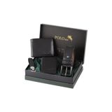 Polo Air Erkek Cüzdan, Kemer, Kartlık, Anahtarlık Hediyelik Kombin Set, Siyah