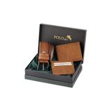 Polo Air Erkek Cüzdan, Kemer, Kartlık Set, Taba, Hediyelik Kutusunda