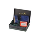 Polo Air Erkek Cüzdan Kemer Kartlık Seti, Lacivert, Kutulu