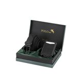 Polo Air Erkek Cüzdan, Otomatik Mekanizmalı, Mıknatıslı, Siyah, Esnek Kemer Kombin Set