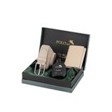 Polo Air Erkek Cüzdanı, Esnek Kemer Kombin Set, Bej