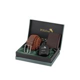 Polo Air Erkek Cüzdanı, Esnek Kemer, Mıknatıslı, Parfümlü Kombin Set, Kahverengi