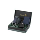 Polo Air Erkek Cüzdanı, Esnek Kemer, Mıknatıslı, Parfümlü Kombin Set, Lacivert