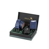 Polo Air Erkek Cüzdanı, Kemer, Parfüm Kombin Seti, Mıknatıslı Otomatik Mekanizmalı, Lacivert