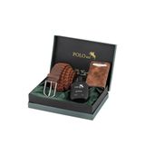 Polo Air Erkek Cüzdanı, Mıknatıslı Otomatik Mekanizmalı, Örgü Esnek Kemer, Parfüm Kombin, Taba Renk