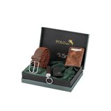 Polo Air Erkek Cüzdanı, Otomatik Mekanizmalı, Örgü Esnek Kemer, Çakmak, Anahtarlık, Taba
