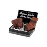 Polo Air Erkek Kemer Cüzdan Kartlık Set, Taba