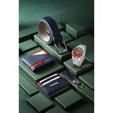 Polo Air Erkek Kombin Set Kol Saati Cüzdan Kartlık Kemer Anahtarlık Özel Kutusunda Lacivert Set PL-0793E2 - Gümüş - Bordo