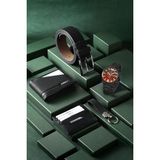 Polo Air Erkek Kombin Set Kol Saati Cüzdan Kartlık Kemer Anahtarlık Özel Kutusunda Siyah Set PL-0793E1 - Bordo - Siyah