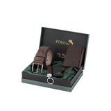 Polo Air Erkek Mıknatıslı Cüzdan, Kemer, Çakmak, Anahtarlık Kombin Seti, Kahverengi
