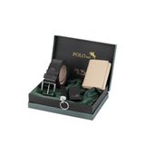 Polo Air Erkek Mıknatıslı Cüzdan, Kemer, Çakmak, Anahtarlık Kombin Seti, Vizon-Siyah