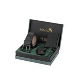 Polo Air Erkek Mıknatıslı Cüzdan, Kemer, Çakmak Kombin Seti, Siyah