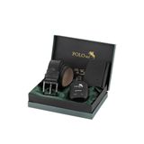Polo Air Erkek Mıknatıslı Cüzdan, Kemer, Parfüm Kombin Seti, Siyah