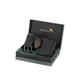 Polo Air Erkek Mıknatıslı Cüzdan ve Kemer Kombin Set, Siyah