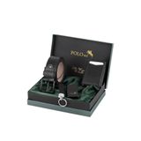 Polo Air Erkek Mıknatıslı Otomatik Mekanizmalı Cüzdan, Kemer, Çakmak, Anahtarlık Kombin Seti, Siyah