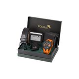 Polo Air Erkek Set Kombin Kemer Cüzdan Kartlık Çakmak Kol Saati Hediyelik Kutusunda Siyah Set PL-0974E7