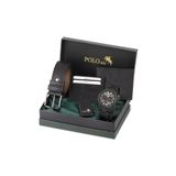 Polo Air Erkek Set Kombin Kemer Cüzdan Kartlık Çakmak Kol Saati Hediyelik Kutusunda Siyah Set PL-0976E1