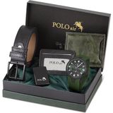 Polo Air Erkek Set Kombin Kemer Cüzdan Kartlık Çakmak Kol Saati Hediyelik Kutusunda Yeşil Set PL-0974E3 - Asker Yeşili