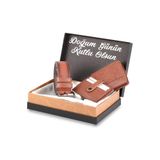 Polo Air Erkek Taba Cüzdan, Kemer ve Kartlık Set