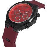 Polo Air Kauçuk Kordon Metal Kasa Erkek Kol Saati Bordo Siyah Renk PL-0973E8X - Bordo - Siyah