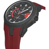Polo Air Kauçuk Kordon Metal Kasa Erkek Kol Saati Bordo Siyah Renk PL-0974E8X - Bordo - Siyah