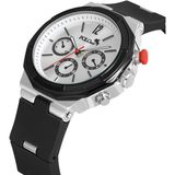 Polo Air Kauçuk Kordon Metal Kasa Erkek Kol Saati Siyah Beyaz Renk PL-0973E4X - Gümüş - Siyah