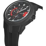 Polo Air Kauçuk Kordon Metal Kasa Erkek Kol Saati Siyah Kırmızı Renk PL-0974E1X - Kırmızı - Siyah