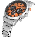 Polo Air Klasik Metal Erkek Kol Saati Gümüş Turuncu Renk PL-0975E5X - Gümüş - Turuncu