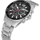 Polo Air Lüx Metal Erkek Kol Saati Gümüş Siyah Renk PL-0971E5X - Gümüş - Siyah