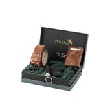 Polo Air Mıknatıslı Otomatik Mekanizmalı Cüzdan, Kemer, Çakmak, Anahtarlık Erkek Kombin Seti, Taba