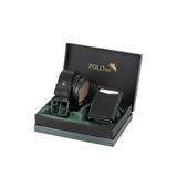 Polo Air Mıknatıslı Otomatik Mekanizmalı Erkek Cüzdan ve Kemer Kombin Seti, Siyah