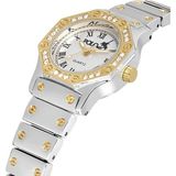 Polo Air Romen Rakamlı Vintage Kadın Kol Saati Gümüş Gold PL-1502B4X - Altın - Gümüş