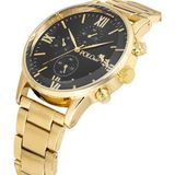 Polo Air Spor Romen Rakamlı Metal Erkek Kol Saati Gold Siyah Renk PL-0963E6X - Altın - Siyah