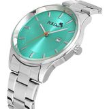 Polo Air Takvimli Klasik Metal Erkek Kol Saati Gümüş Turkuaz Renk PL-0964E3X - Gümüş - Mavi