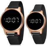 Polo Air Touch LED Kadın Erkek Çift Kol Saati - Bakır - Siyah
