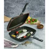 Polo Chef Iron Döküm Kapaklı Izgara Tava Balık Ve Et Izgara 36cm