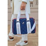 Polo Club Kadın Kaptione Desenli Silindir Model Uzun Çapraz Askılı El & Omuz Çantası (31X22 Cm) - Lacivert