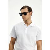 Polo Club Slim Fit Pamuklu Düz Polo Yaka Tişört - Beyaz