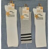 Polo Kız Çocuk Dizaltı Kolej Çorap 3'lü Paket Renk (Beyaz - Gri) 35-41 - 35 - 41 - Açık Gri - Beyaz