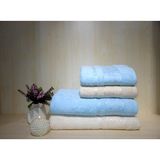 Polo Life 4 Parça Bamboo Hamam Seti, Banyo Havlu Takımı-Krem Turkuaz - 90 x 150 cm