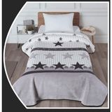 Polo Life Taraftar Yıldız Tek Kişilik Battaniye (160X220)-BJK Siyah Beyaz - 160 x 220 cm - Siyah - Beyaz