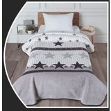 Polo Life Taraftar Yıldız Tek Kişilik Battaniye (160X220)-Bjk Siyah Beyaz